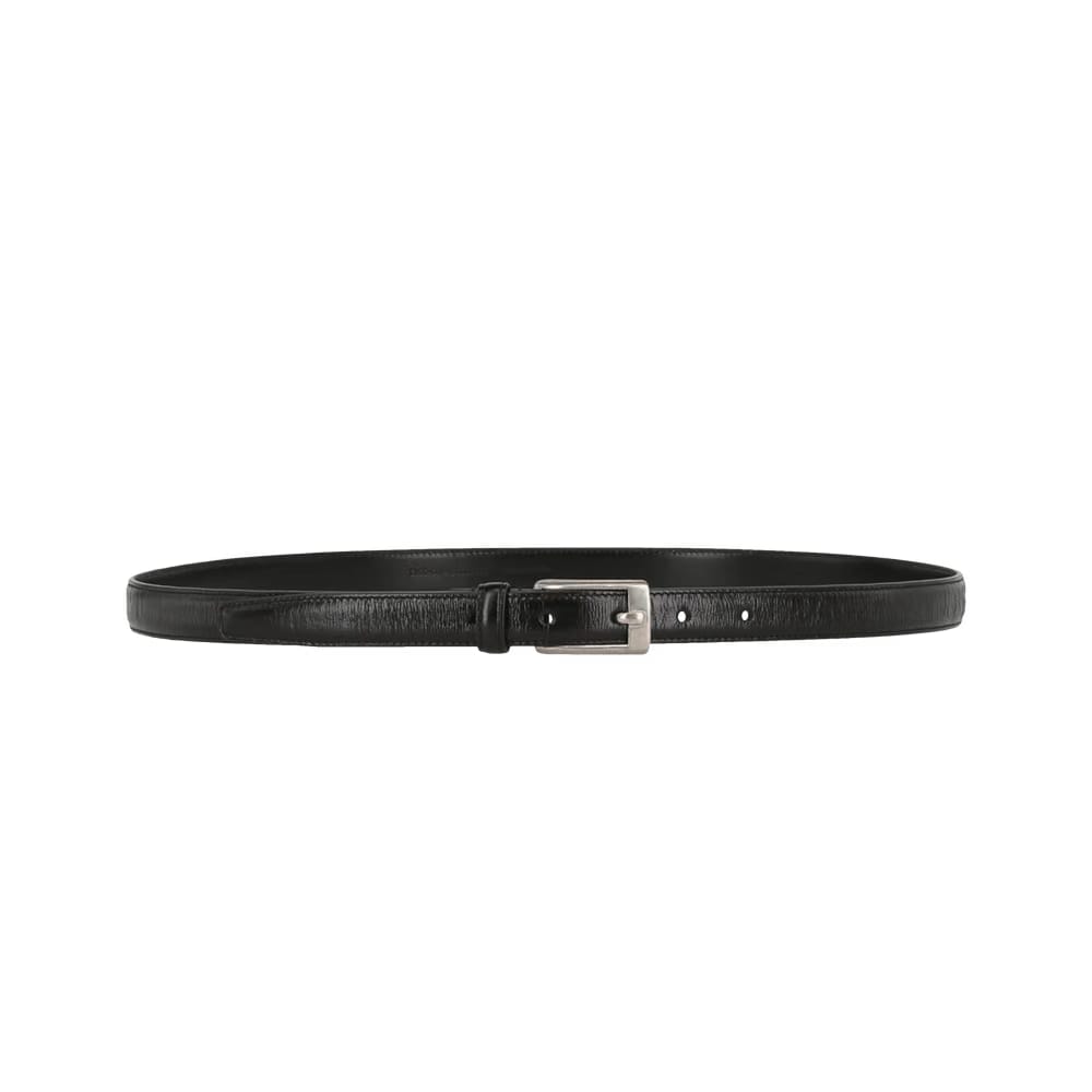 Saint Laurent Thin Leather Belt Black