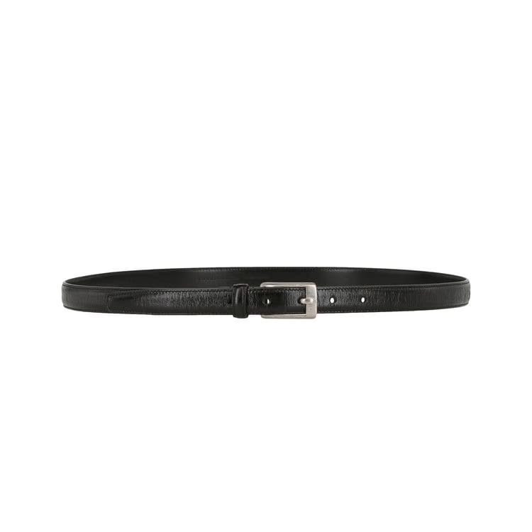Saint Laurent Thin Leather Belt Black
