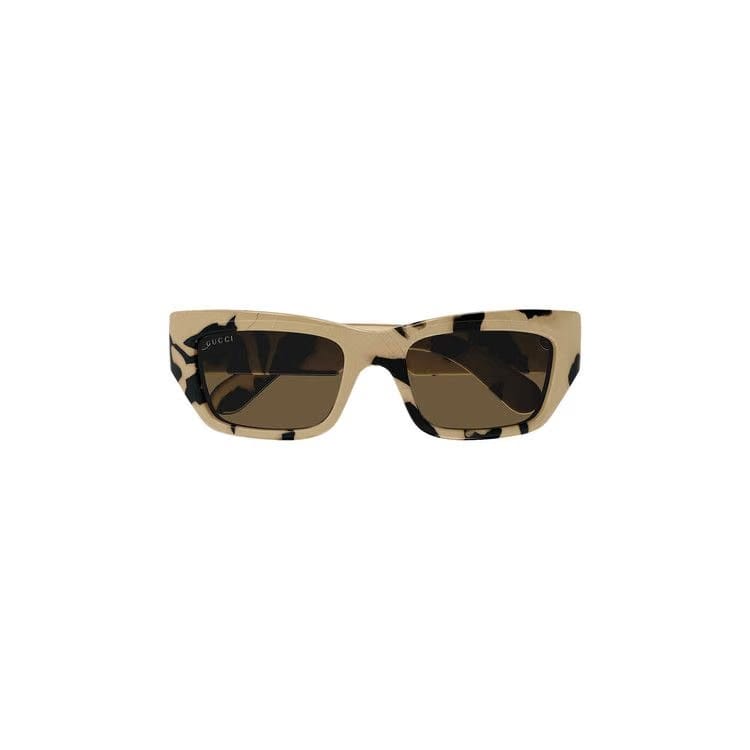 Gucci Rectangular Frame Sunglasses Havana