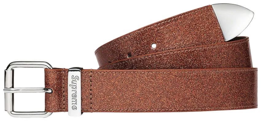 Supreme Glitter Vinyl Ranger Belt Brown