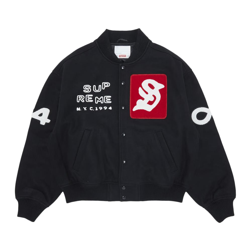 Supreme Tourist Varsity Jacket Black