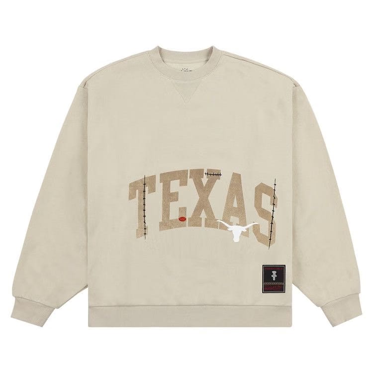Cactus Jack by Travis Scott x Mitchell & Ness University Of Texas Crewneck Tan