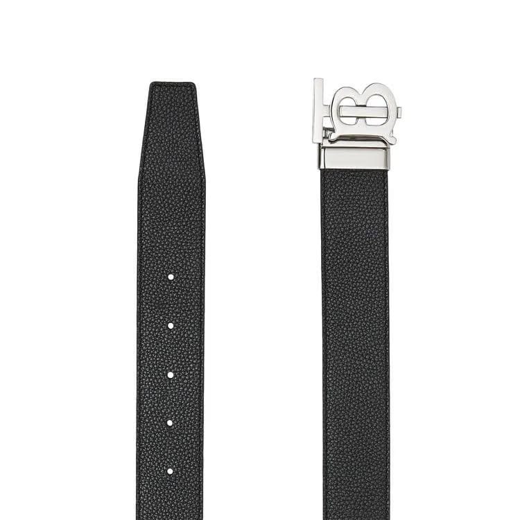 Burberry TB Logo Leather Belt Black/Tan