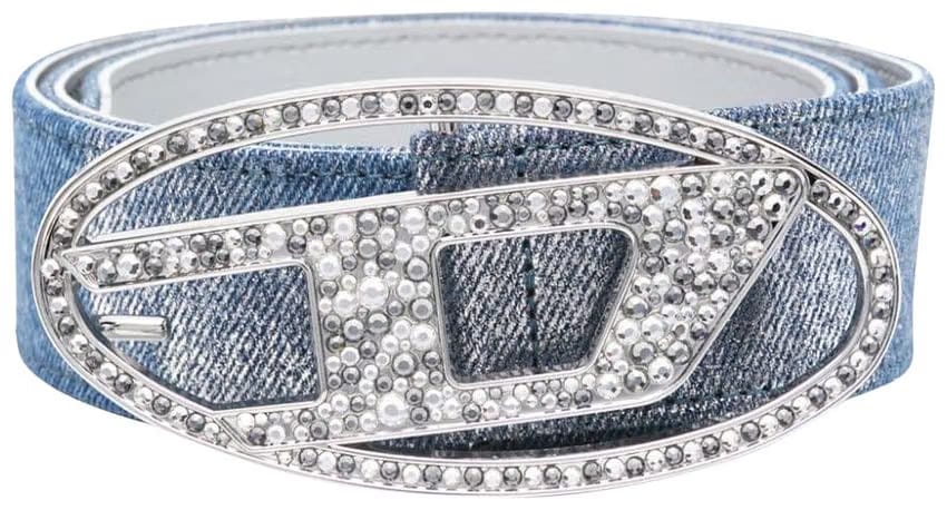 Diesel Logo Strass Belt Electric/Blue