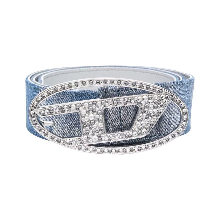 Diesel Logo Strass Belt Electric/Blue