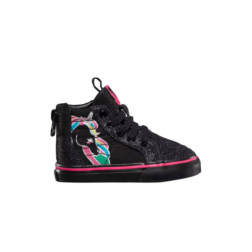 Vans Sk8-Hi Zip Toddler Unicorn - Black Glitter