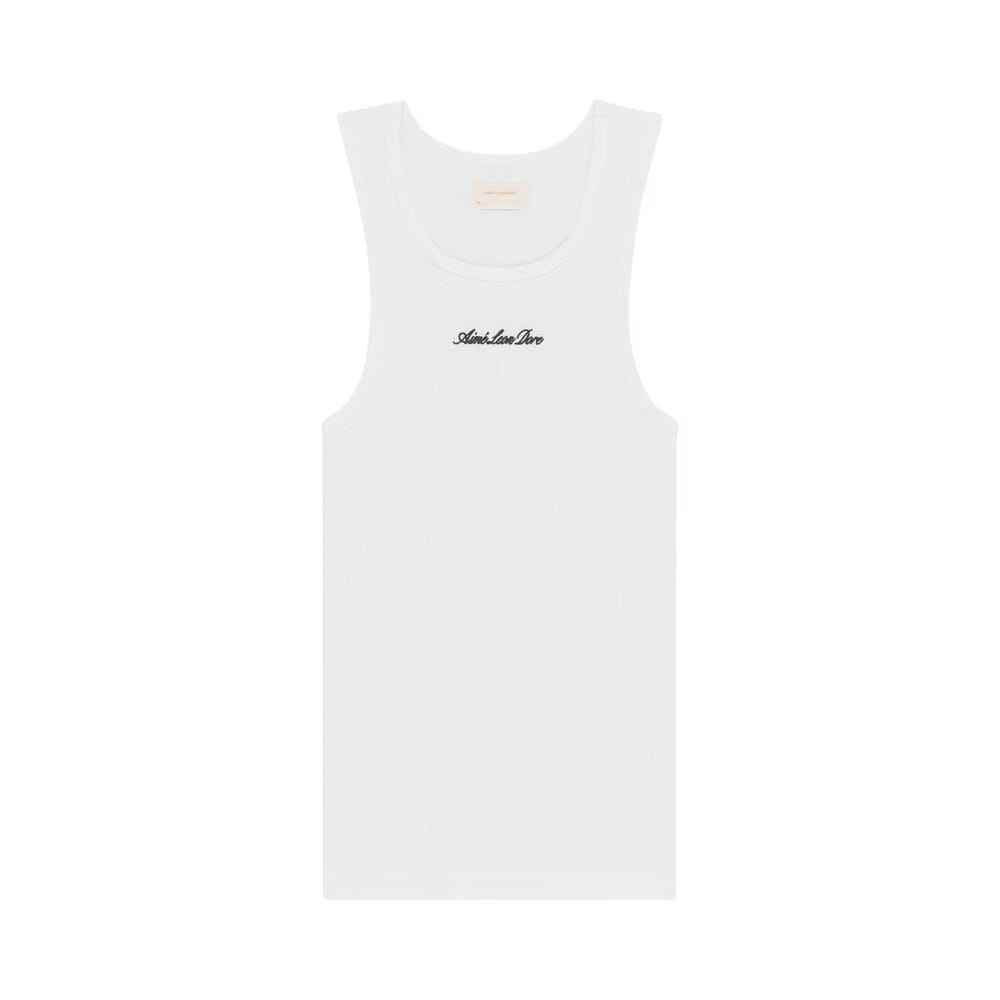 Aimé Leon Dore Embroidered Logo Tank Top Bright White