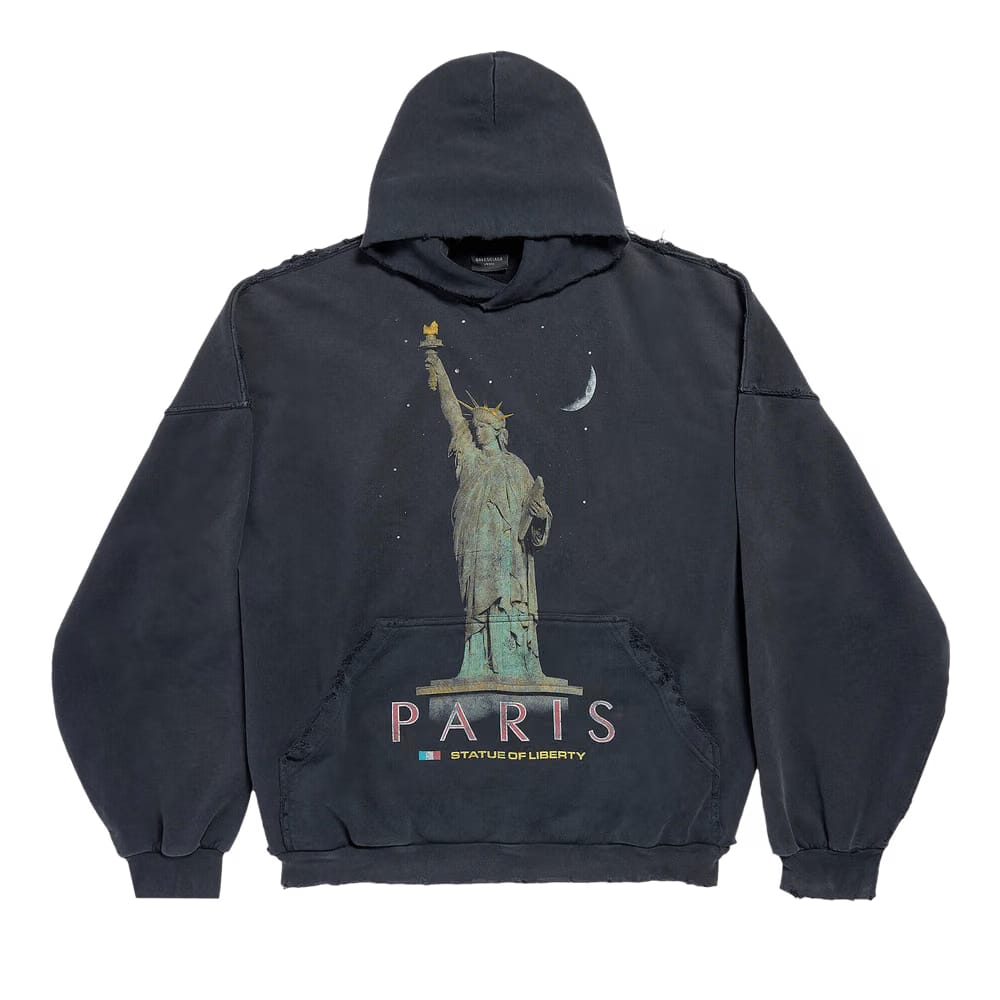 Balenciaga Large Fit Hoodie Faded Black