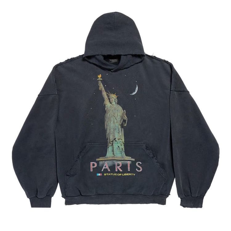 Balenciaga Large Fit Hoodie Faded Black