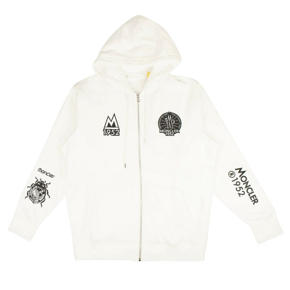 Moncler 1952 Zip Up Sweatshirt White