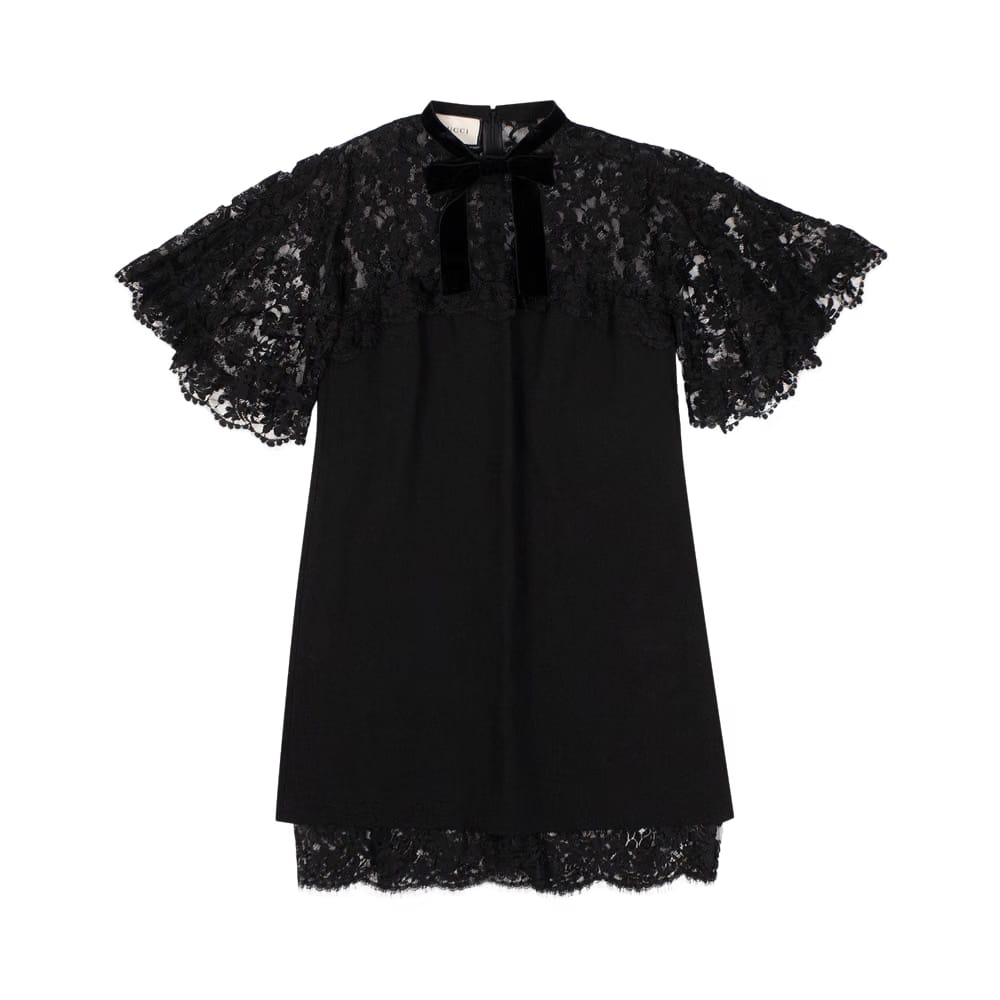 Gucci Lace Detail Dress Black