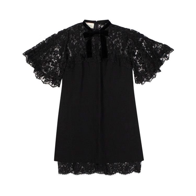 Gucci Lace Detail Dress Black