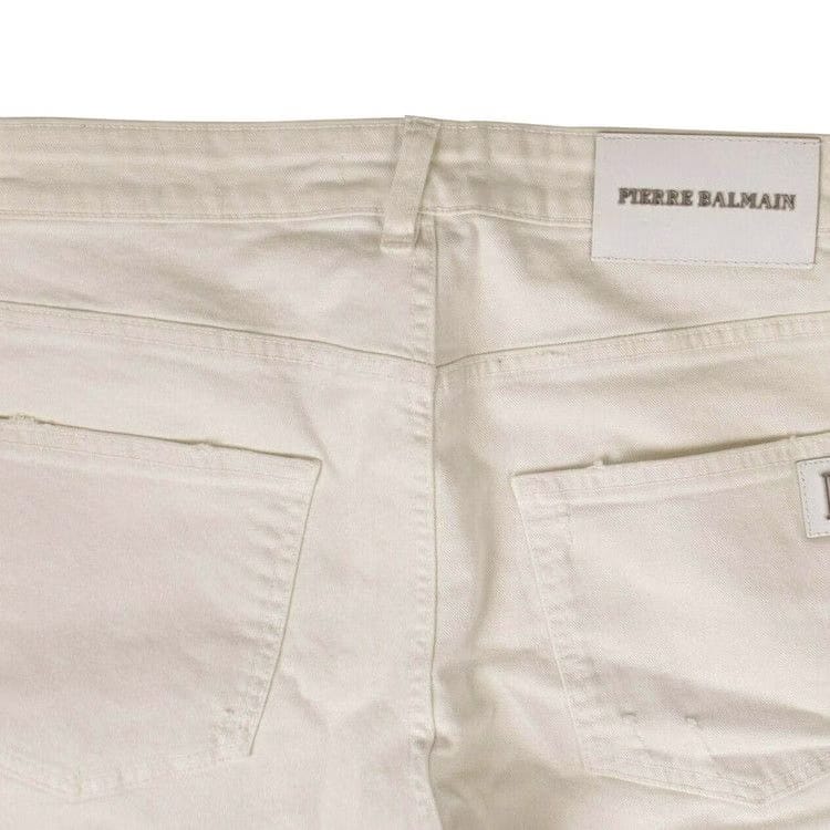 Balmain Distressed Jeans Pants White