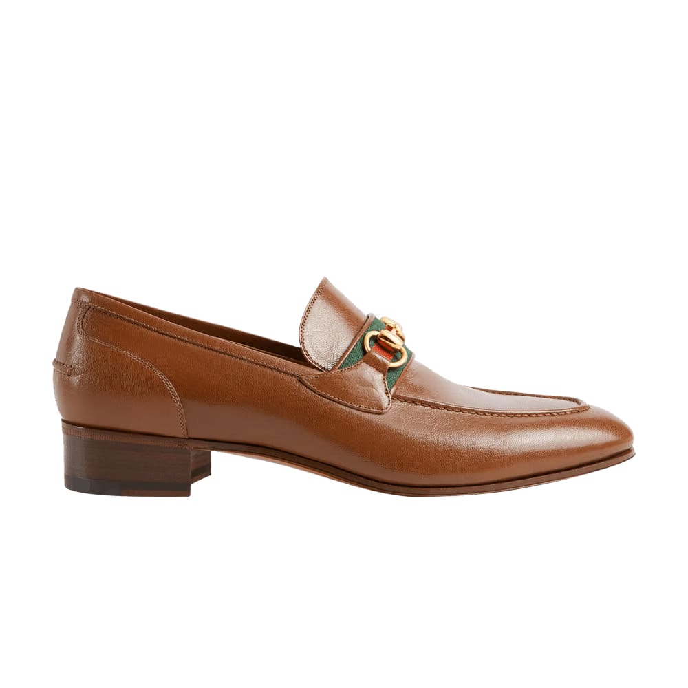 Gucci Horsebit Web-Stripe Loafer Brown