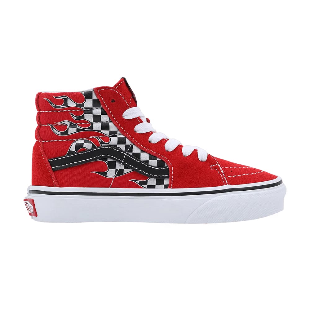 Vans Sk8-Hi Kids Checkerboard Flame - Racing Red