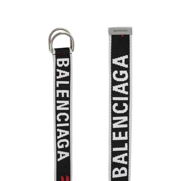 Balenciaga D Ring Belt 35 Black/Grey/Red