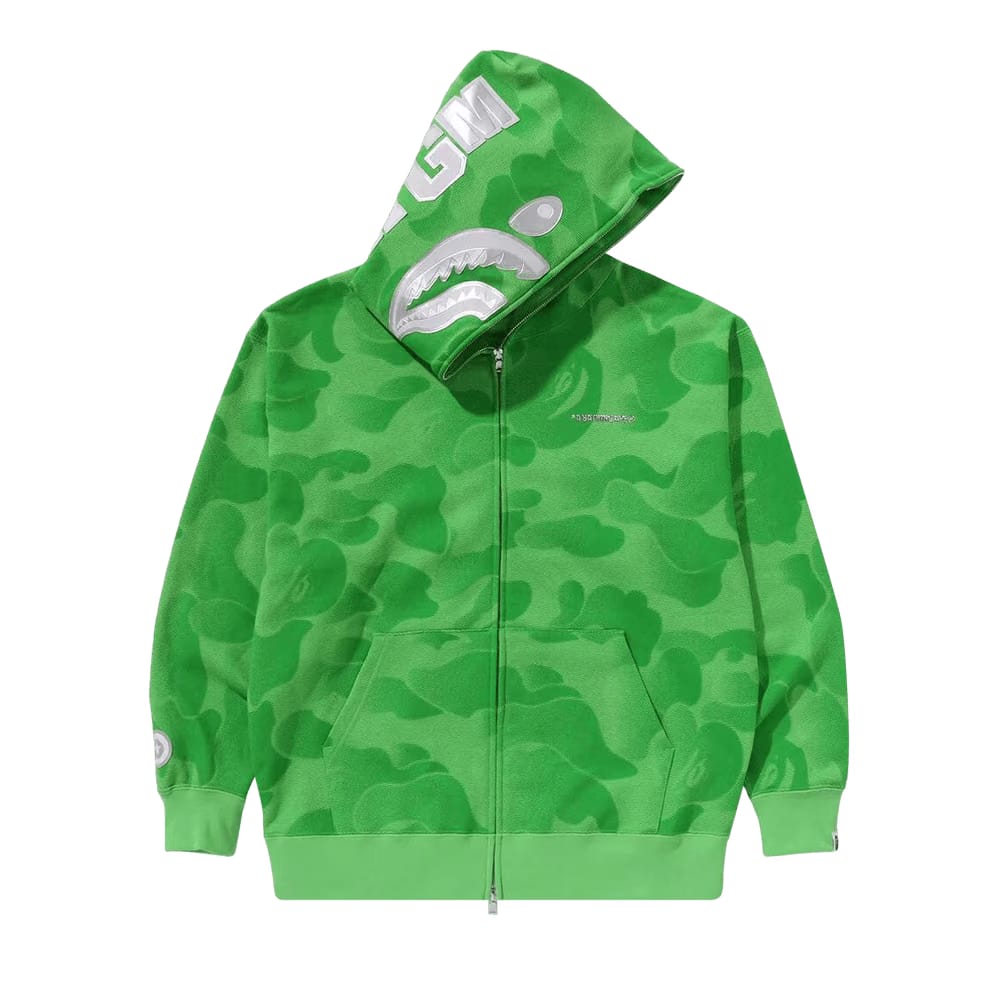 BAPE Ink Camo Shark Zip Hoodie Green