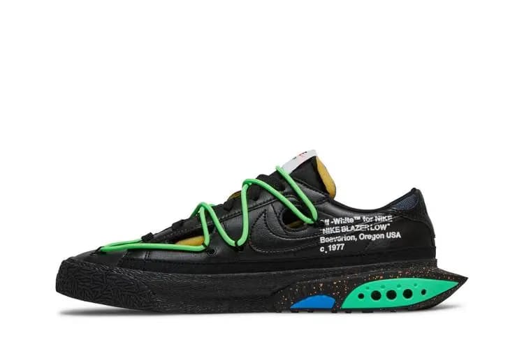 Off White x Blazer Low Black And Electro Green