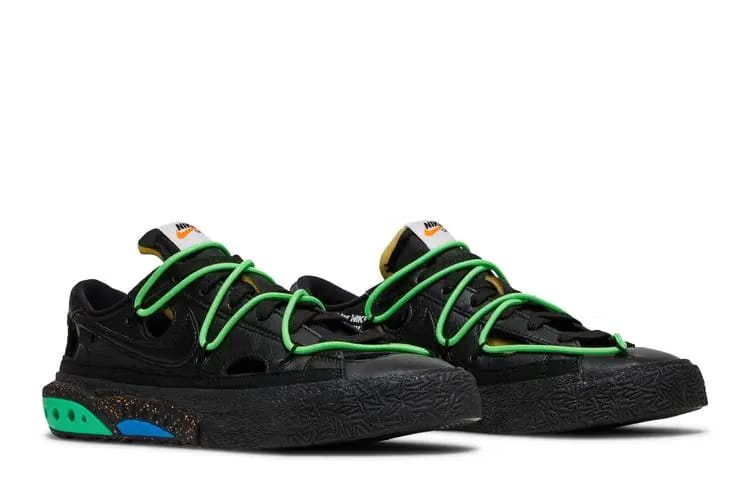 Off White x Blazer Low Black And Electro Green