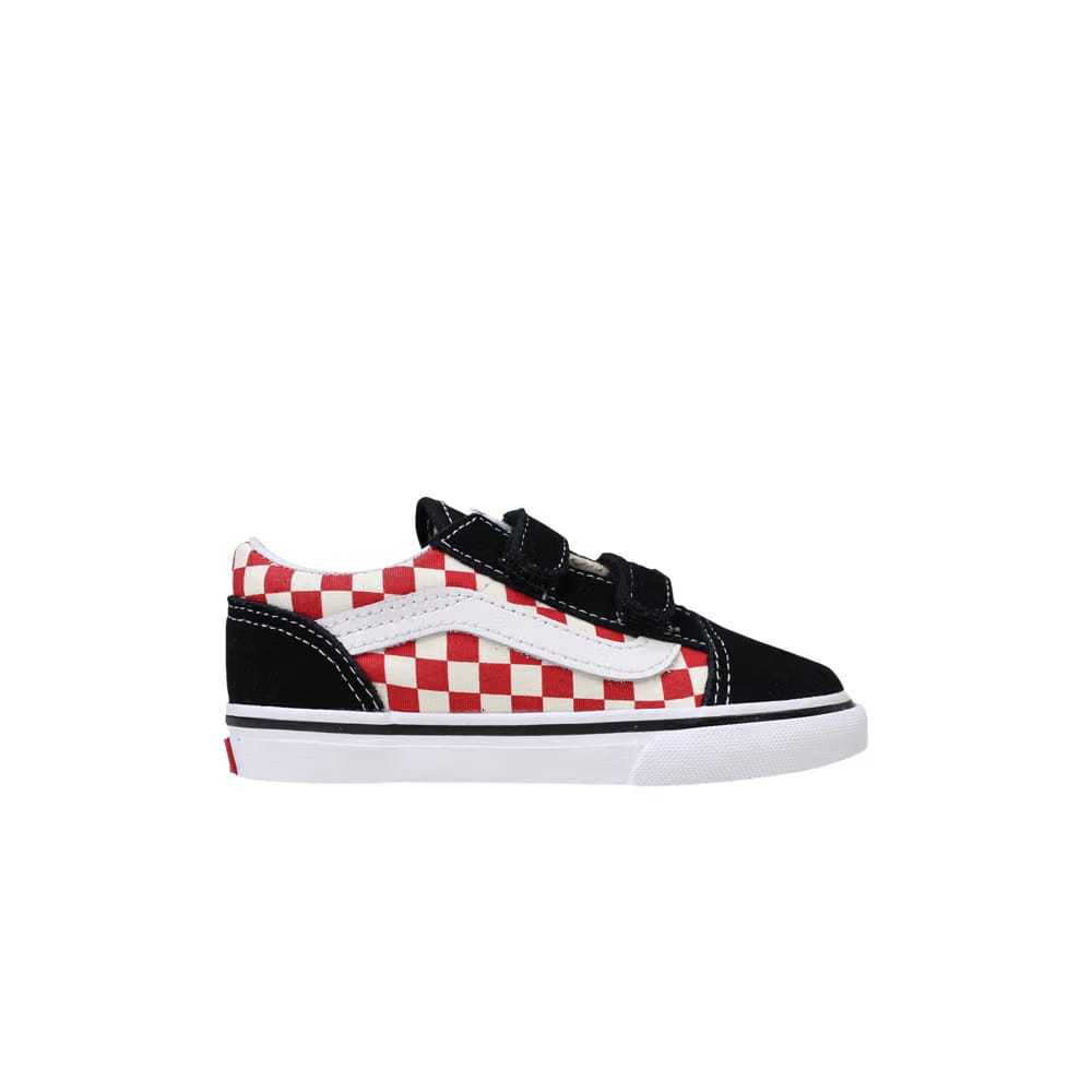 Vans Old Skool V Toddler Checkerboard - Black Red