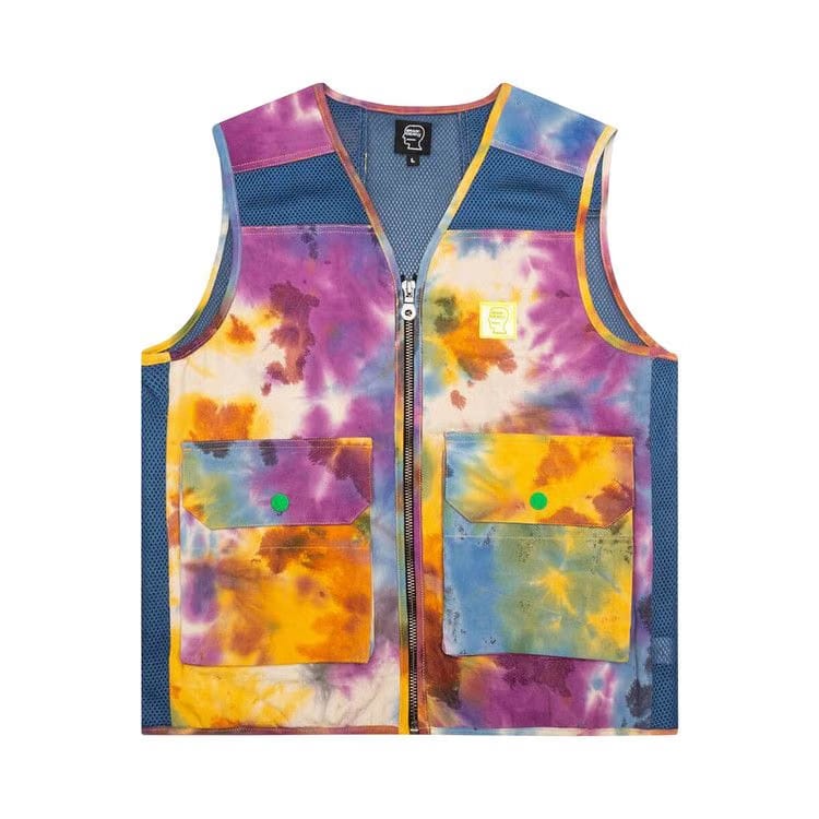 Brain Dead Dyed Canvas Spacer Mesh Tactical Vest Tie-Dye
