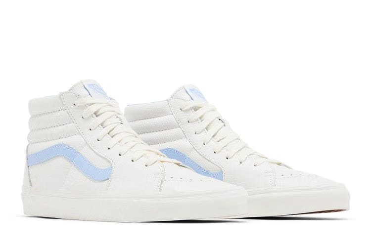 Vans Sk8-Hi Vintage Leather Blanc de Blanc Blue