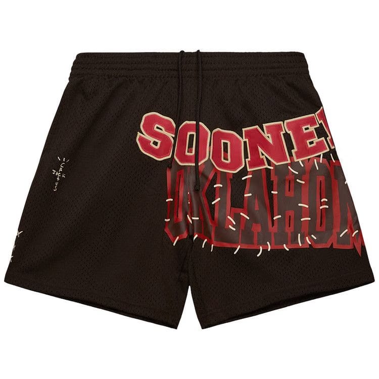 Cactus Jack by Travis Scott x Mitchell & Ness University Of Oklahoma Shorts Brown