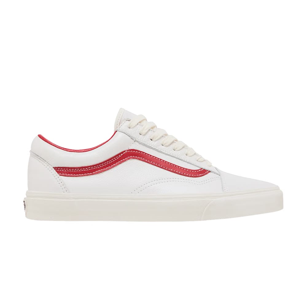 Vans Old Skool Vintage Leather - Blanc De Blanc Red