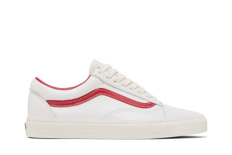 Vans Old Skool Vintage Leather - Blanc De Blanc Red