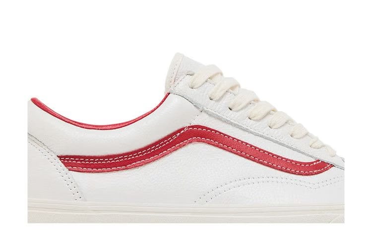 Vans Old Skool Vintage Leather - Blanc De Blanc Red