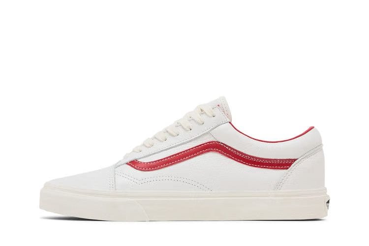 Vans Old Skool Vintage Leather - Blanc De Blanc Red