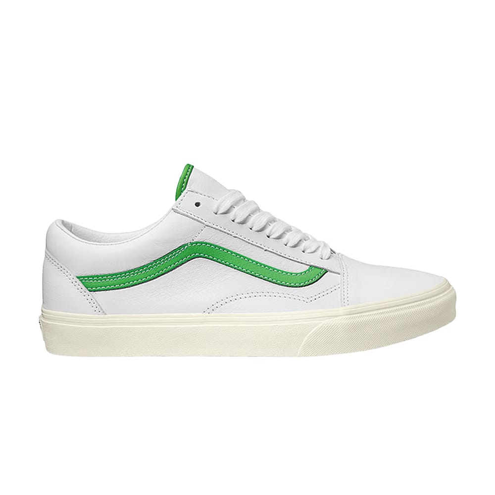 Vans Old Skool White Green Leather