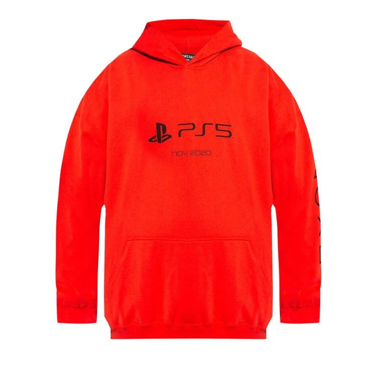Balenciaga Playstation Boxy Hoodie Vermillon/Black