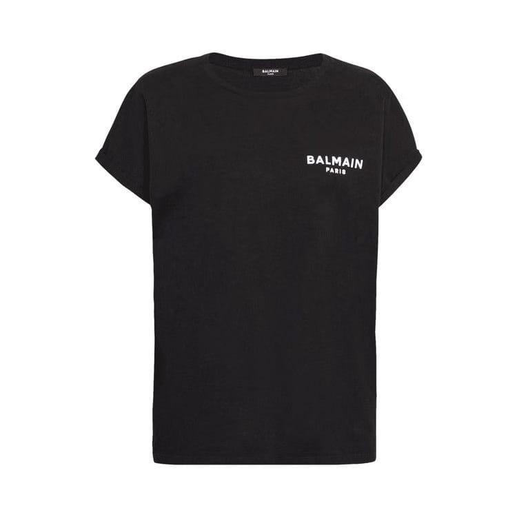 Balmain Logo Printed Crewneck T-Shirt Black