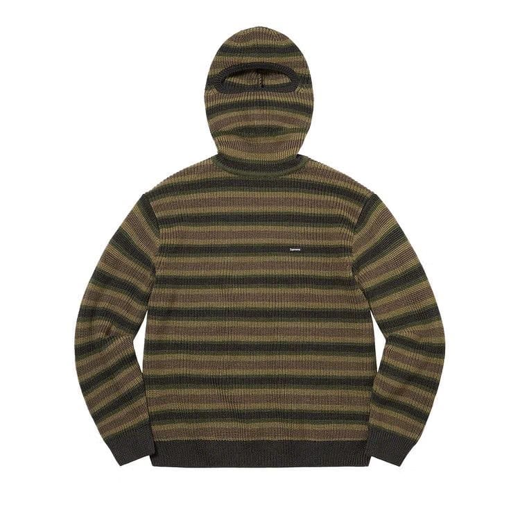 Supreme Small Box Balaclava/Turtleneck Sweater Olive Stripe