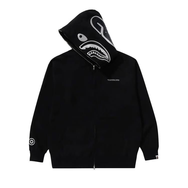 BAPE Ink Camo Shark Zip Hoodie Black