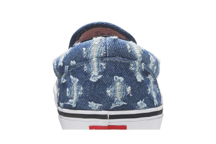 Supreme x Vans Slip-On Blue Hole Punch Denim