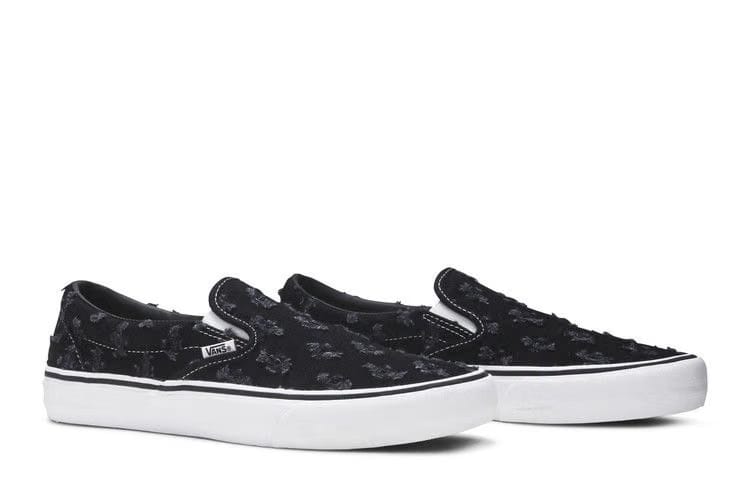 Supreme x Vans Slip-On Black Hole Punch Denim