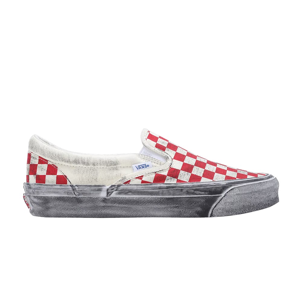 Vans OG Classic Slip-On LX Stressed - Red Checkerboard