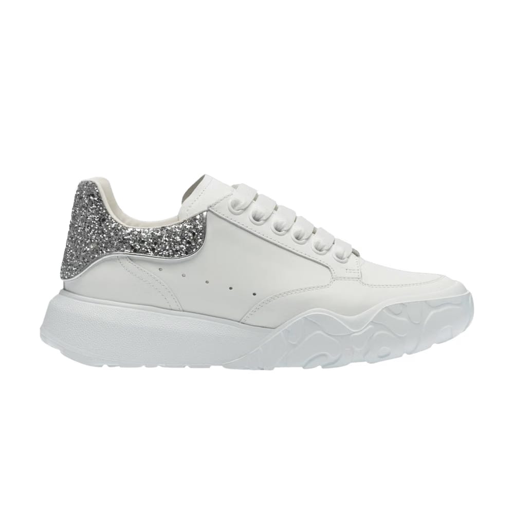 Alexander McQueen Wmns Court Trainer 'White Silver Glitter'