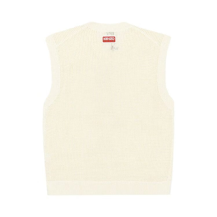 Kenzo Fruit Stickers V Neck Sweater Vest Beige