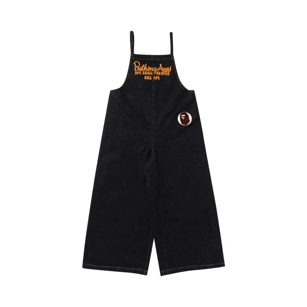 BAPE Denim Cropped Jumpsuit Black