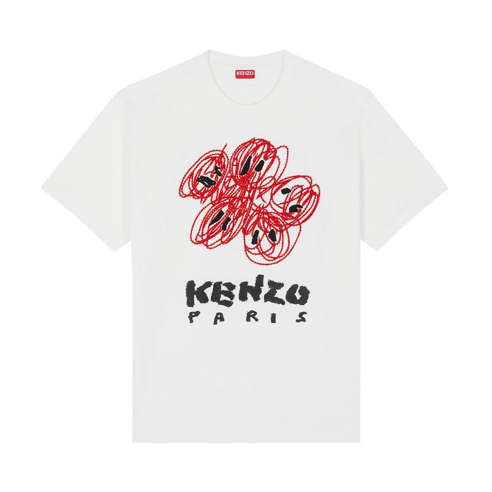 Kenzo Drawn Varsity Classic T-Shirt Off White