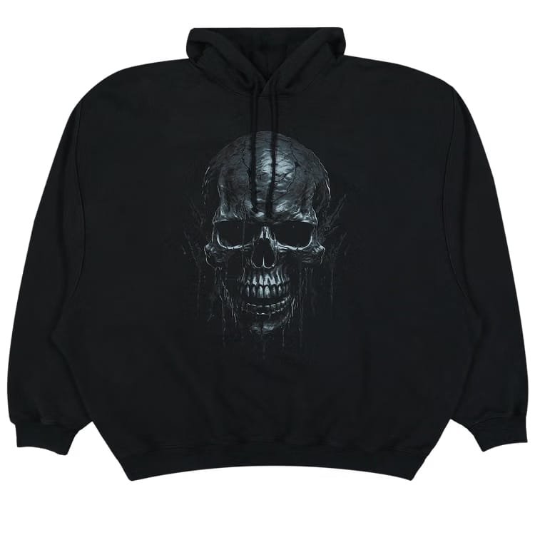 Vetements Skull Metal Hoodie Black