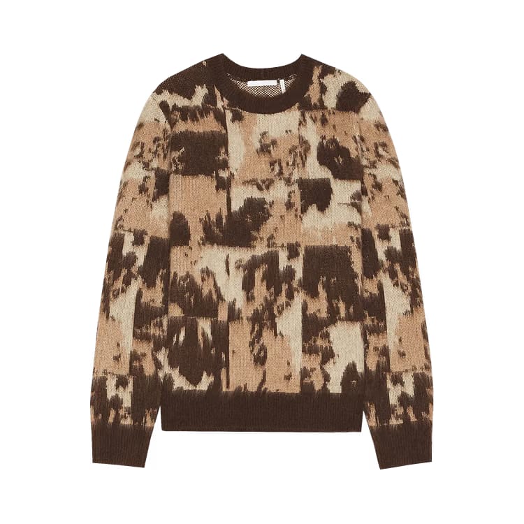 Helmut Lang Jacquard Crewneck Sweater Camel