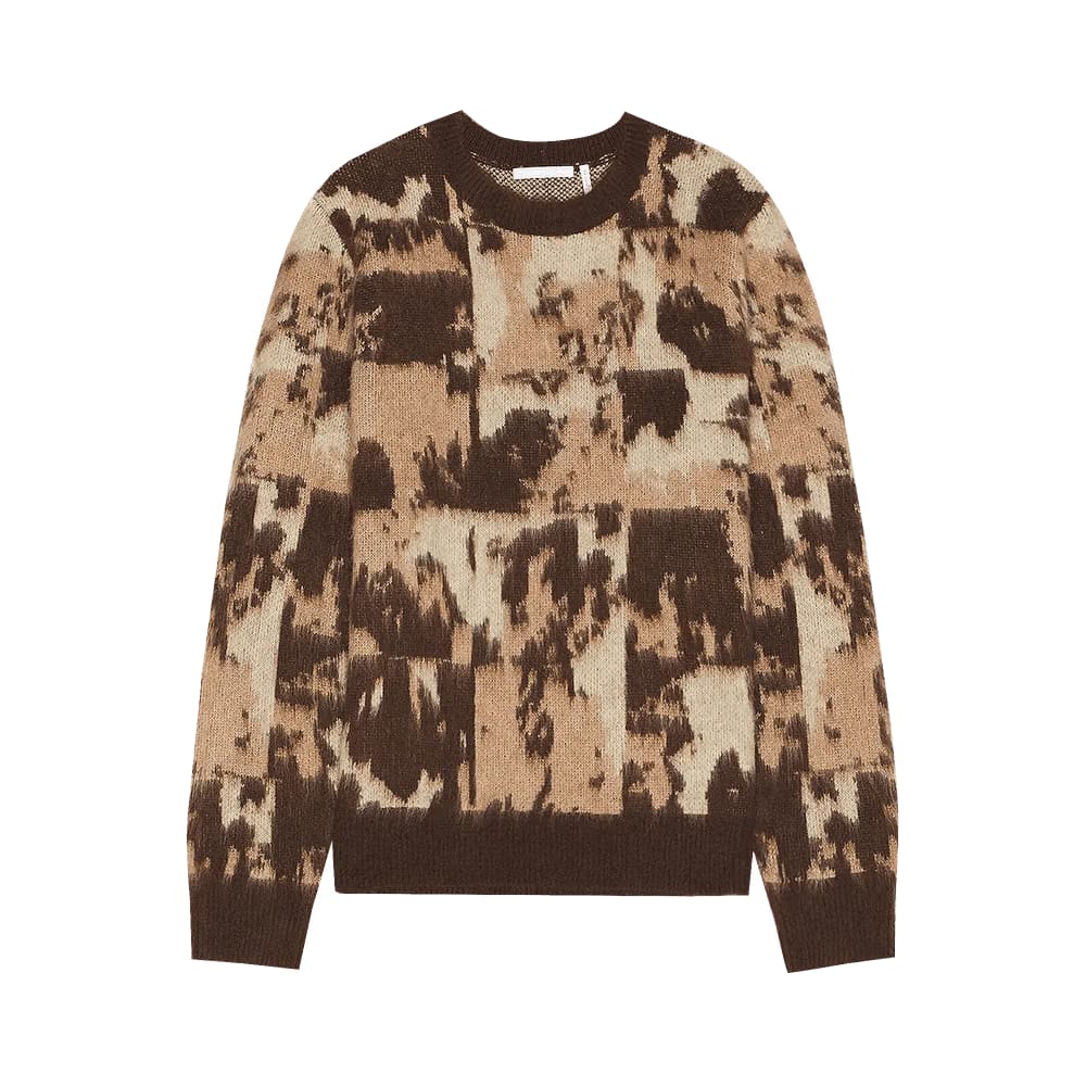Helmut Lang Jacquard Crewneck Sweater Camel