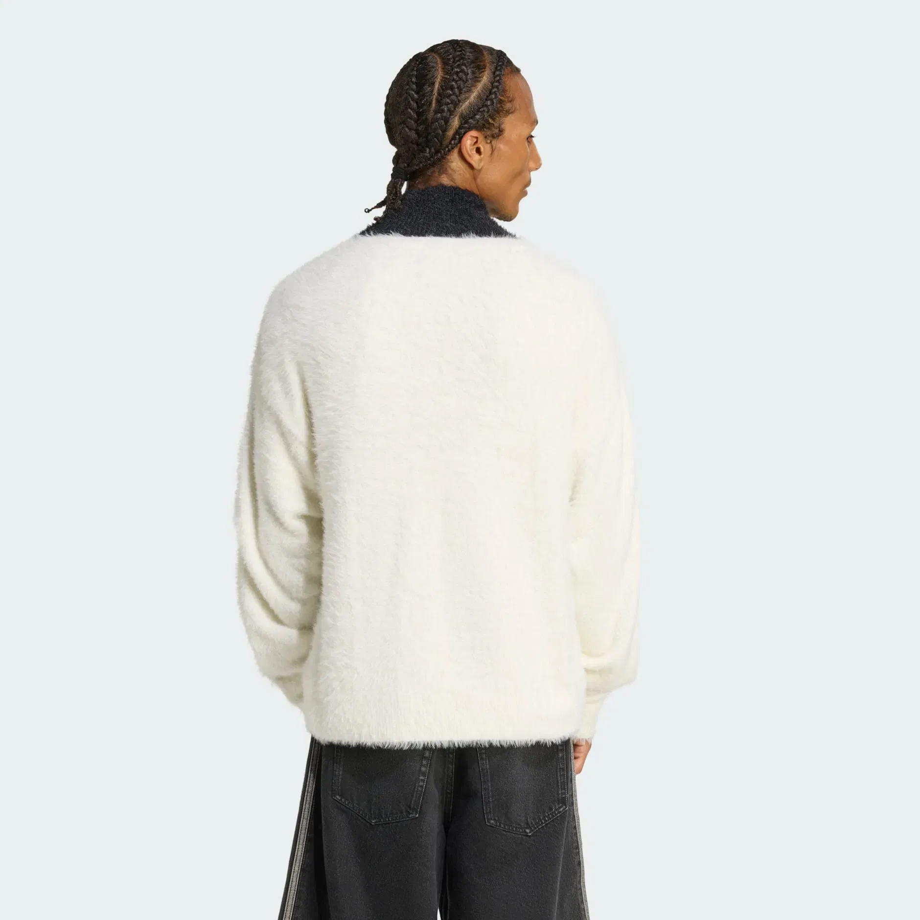 FAUX MOHAIR CLASSIC TRACKTOP Off White / Black