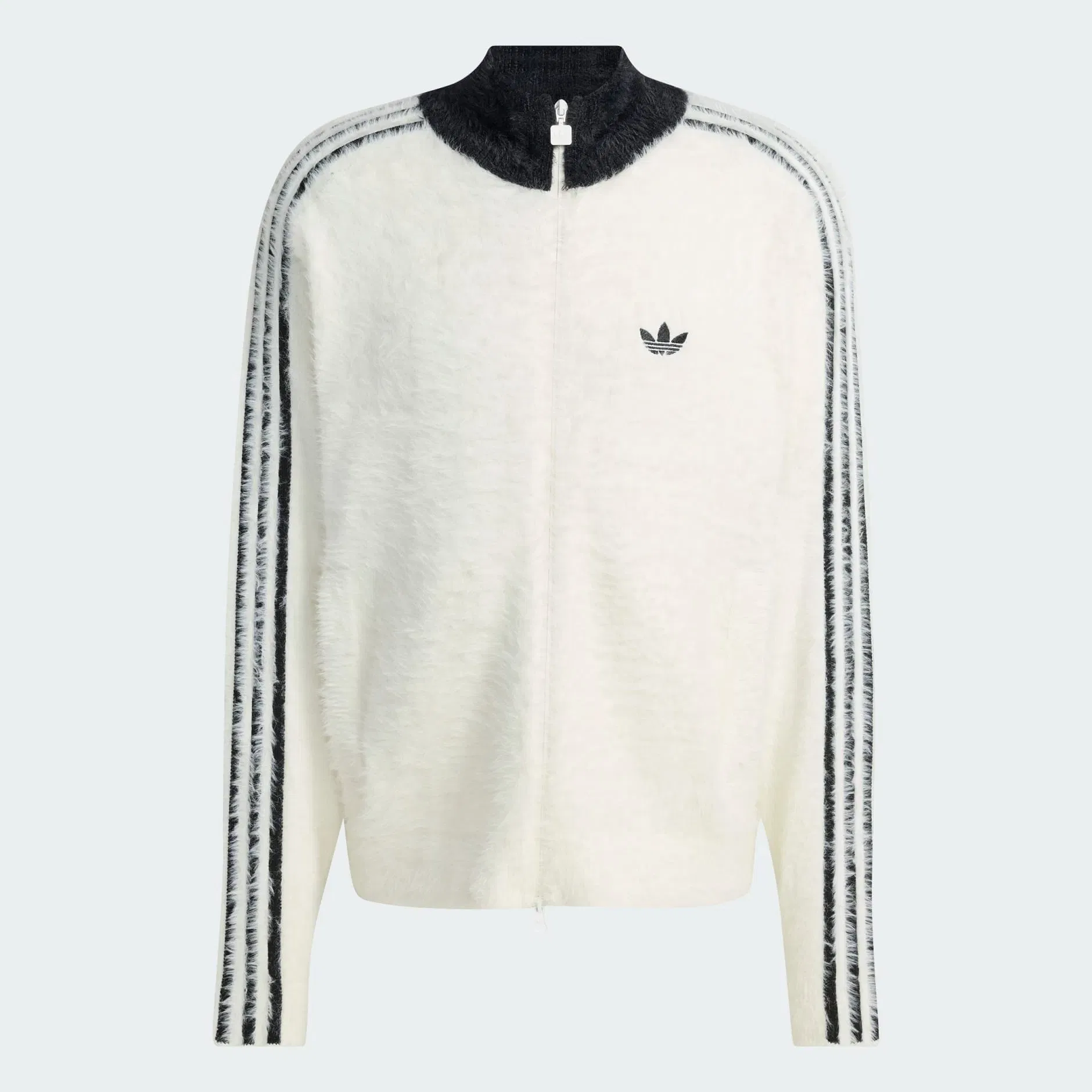 FAUX MOHAIR CLASSIC TRACKTOP Off White / Black