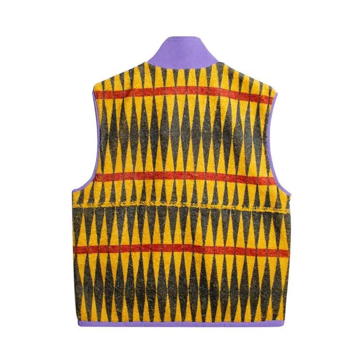 Brain Dead Configuration Printed Sherpa Vest Mustard Multicolor