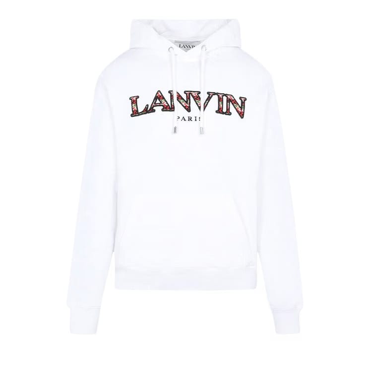 Lanvin Fleece Eusebio Hoodie Optic White/Green